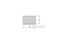 Rechteckiges mikroporöses Silikonprofil + Aufkleberbreite 16mm, 3x20mm, Dichte 250kg/m3, weiß, 